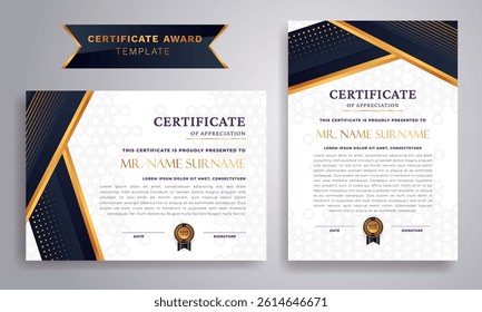 Luxury Multipurpose Certificate Template with Gold Gradient on Black Background Elegant Award Design