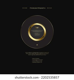 A Luxury multipurpose Infographic Options design, a modern premuim of button, banner, symbol, chart on a dark background
