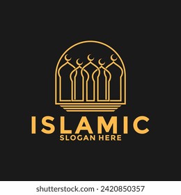 Luxury Muslim Learn logo, Islam learning logo template, Vector illustration