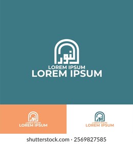 Luxury Muslim Learn logo, Islam learning logo template, Vector illustration, Mosque logo, Annur