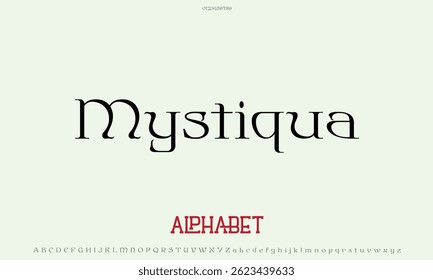 Luxury Mystiqua alphabet letters font for logo