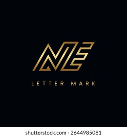 Luxury N and E Monogram Logo Design – Golden Gradient Lettermark, Premium Branding Icon.