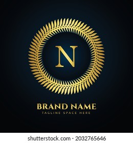 luxury N letter logo design