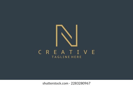 Luxury N Letter Logo Design. Modern minimalistic creative N or NN letter initial icon vector template. Premium logo with golden design. Elegant corporate identity.