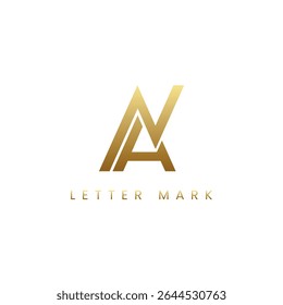 Luxury NA AN Monogram Logo Design – Golden Gradient Lettermark, Premium Branding Icon.