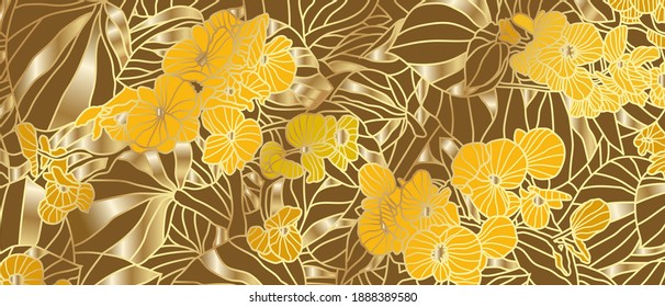 Diseño vectorial de fondo natural de lujo. Diseño de patrones de color dorado, marrón y amarillo para papel pintado, tela y embalaje.