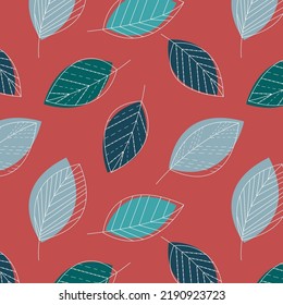 Luxury Nature background vector. Floral pattern, split-leaf plant with plant line arts, Vector illustration.