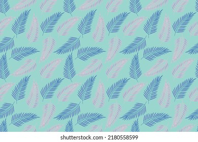 Luxury Nature blue, pink background vector. Floral seamless pattern of hand drawn sketch. Golden split-leaf Philodendron plant with monstera plant line arts. Vector illustration.