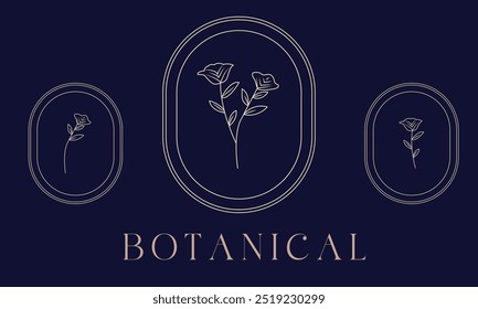 Luxury nature floral botanical frame in decorative style