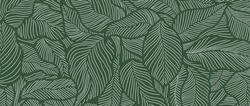 Luxus Naturgrüner Hintergrund, Vektorgrafik. Blumenmuster, Philodendron-Pflanze Mit Monstera-Pflanzenkunst, Vektorgrafik.