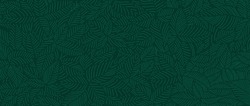 Luxury Nature Green Background Vector. Floral Pattern, Tropical Plant Line Arts, Vector Illustration.