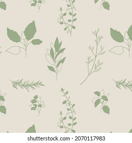 Luxury Nature green background vector. Floral pattern, plant line arts. Vector illustration.