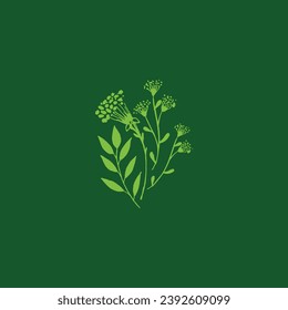 Vector de fondo verde natural de lujo. Patrón floral, ilustración vectorial.