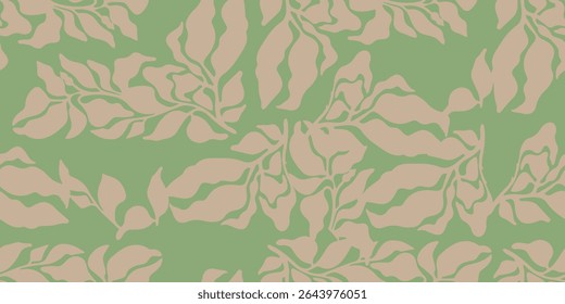 Vector de fondo verde de Naturaleza de lujo. Patrón floral, patrones sin fisuras con floral para la tela, textiles, ropa, papel de embalaje, cubierta, Anuncio, decoración del hogar, fondos abstractos. Ilustración vectorial