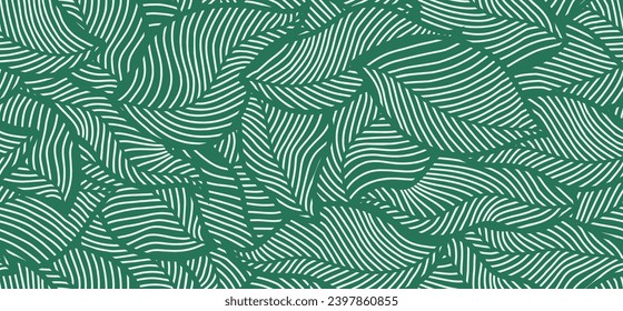 Luxury nature leaf green seamless pattern.