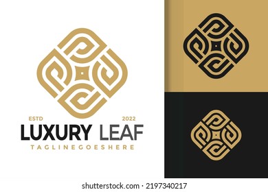 Luxury Nature Leaf Logo Design, brand identity logos vector, modern logo, Logo Designs Vector Illustration Template