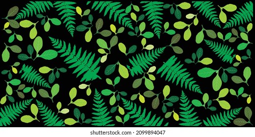 Luxury nature leaves background vector. Floral pattern, Tropical leaves with line art, Jungle plant, Exotic pattern. Vector illustration