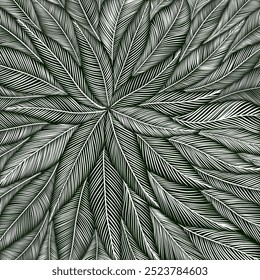 Diseño de patrón de hojas de naturaleza de lujo, Fondo de pantalla de hojas tropicales, diseño de contorno dibujado a mano para tela, Ilustración vectorial.