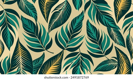 Luxury nature leaves pattern. Tropical leaf Wallpaper