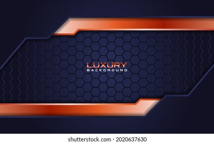 Luxury navy background combination with line rose gold