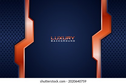 Luxury navy background dot texture combination with line rose gold