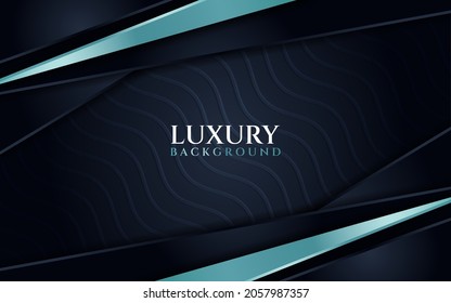 Luxury Navy Background Wave Texture With Line Tosca Gradient