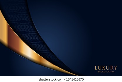 Luxury navy blue background combine with golden lines element.	