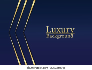Luxury navy blue background combine with glowing golden lines. Overlap layer textured background design