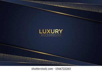 Luxury Navy Blue Background With Glitter Gold