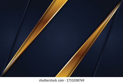 Luxury navy blue background with line gold