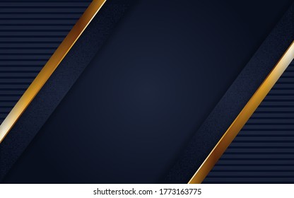 Luxury navy blue background with line gold
