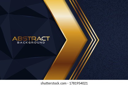 Luxury navy blue background with line gold