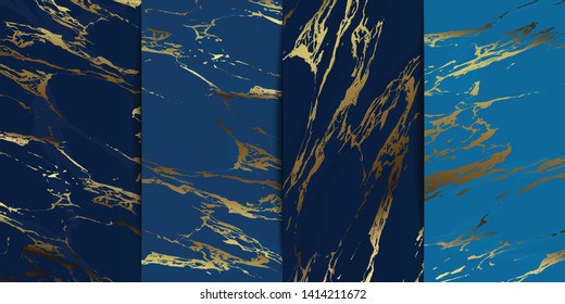 Luxury navy and blue Marble background texture for wedding invitation , Cover and  brand packaging design - Vector