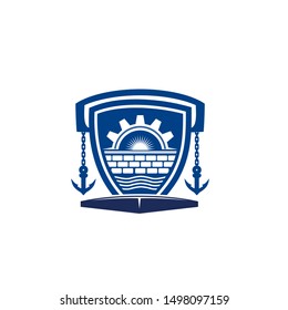 Luxury Navy logo template with anchor