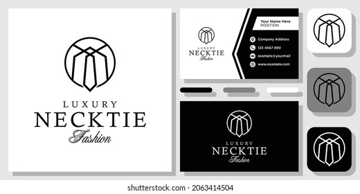 Luxury Necktie Clothes Man Fashion Tuxedo Tie Tailor logo design inspiration with Layout Template Business Card