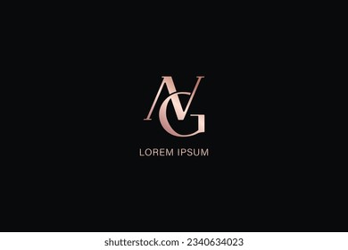 luxury ng letter fashion brand design modern style creative golden wordmark design typography illustration, ng lettering, ng logo