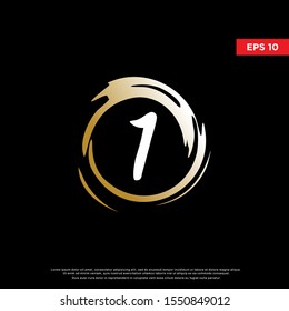 luxury number 1 inside enzo zen logo. modern icon, template design