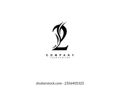 Luxury number 2 design with beautiful feathers and leaves. premium number 2 monogram logo. Suitable for anniversary logos, birthdays, anniversaries, businesses, beauty logos, company logos, etc