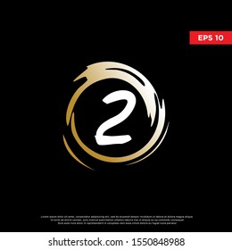 luxury number 2 inside enzo zen logo. modern icon, template design
