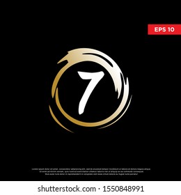 luxury number 7 inside enzo zen logo. modern icon, template design