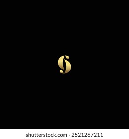 Luxury numbers 69 or 96 logo with black background. 