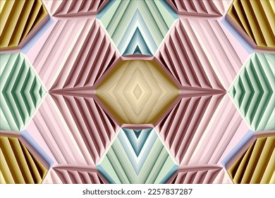 Luxury oblique hexagon stripes pattern bright pastel background. Abstract geometric graphic line modern elegant minimal retro style. Design for texture textile print art background wallpaper backdrop.