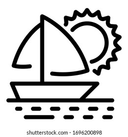 Luxury ocean yacht icon. Outline luxury ocean yacht vector icon for web design isolated on white background