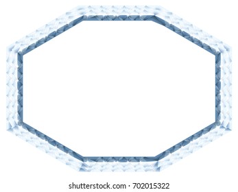 Luxury octagonal blue diamond decorative frame, decorative ruler, ornament
