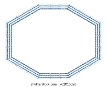 Luxury octagonal blue diamond decorative frame, decorative ruler, ornament
