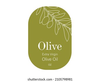 luxury olive oil label design with line at of olive branch vector illustration 