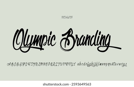 Luxury Olympic Branding alphabet letters font for logo