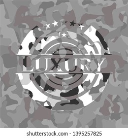 Luxury on grey camouflaged texture