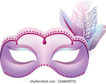 Luxury opera mask with colorful feathers. Venice carnival symbol
