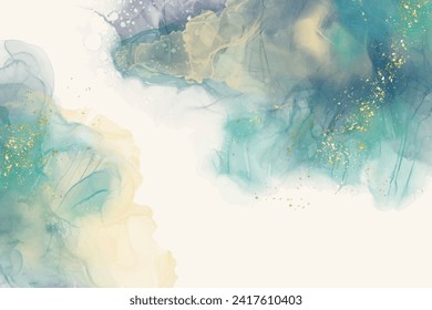 Fondo abstracto de color naranja de lujo con un cuadro de arte de tinta líquida de mármol sobre papel. Pintura original de tinta de alcohol acuarela de arte. Ilustración vectorial.